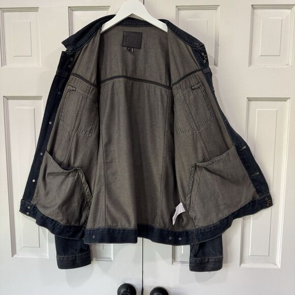 Paige Scout Denim Jacket Men's Large Dark Blue Wash Lightweight Grunge Casual - Picture 4 of 13